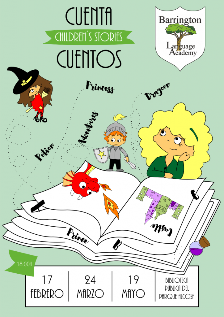 cartel cuentacuentos academias barrington inglés sevilla